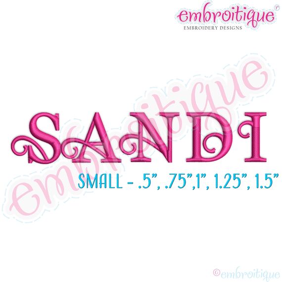 Sandi Monogram Font - Curly Classic Upright  - SMALL