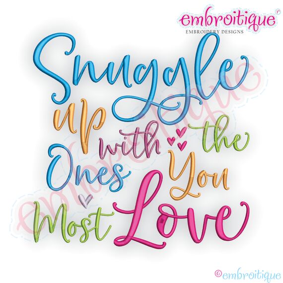 Snuggle up with the ones you most love Family Digital Machine Embroidery Design