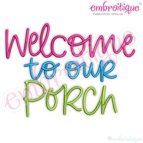 Welcome to Our Porch Patio front yard Spring Summer