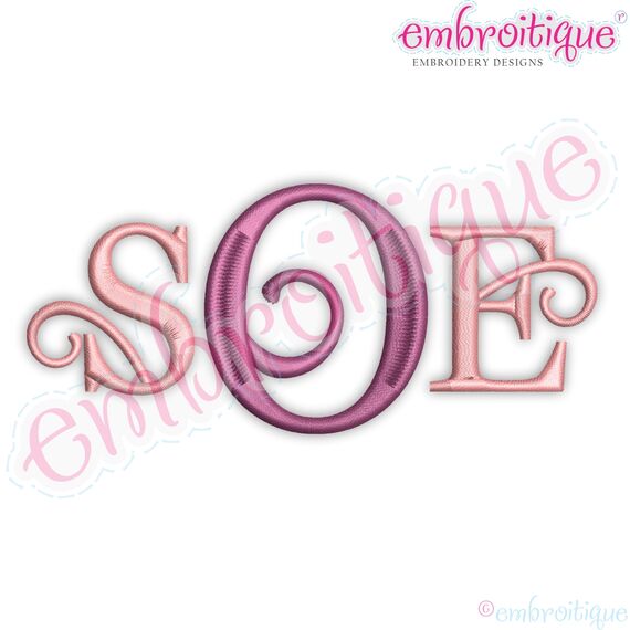 Sandi Monogram Font - Curly Classic Upright- MEDIUM