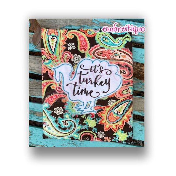 It's Turkey Time - Raw Edge Applique Thanksgiving -  Embroitque Machine Embroidery Design