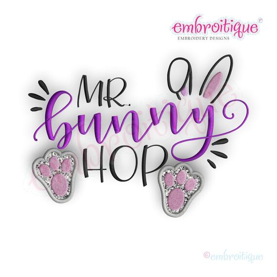 Mr Bunny Hop Applique
