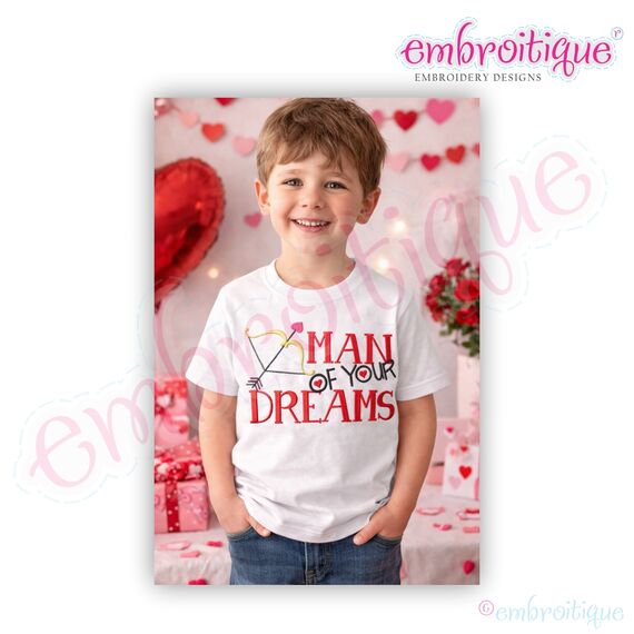 Man of your Dreams with Cupid's Arrow Adorable Boy Valentine's Day Design