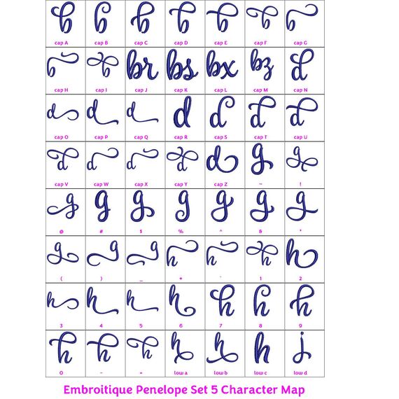 Penelope Set 5 - Calligraphy Script alternate lowercase letters b-k, 6 image