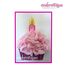 ITH Shabby Sweet Ruched Cupcake with Candle