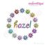 Hazel Rainbow Flowers Circle Font Frame - 2 Variations Included