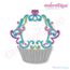 Damask Cupcake Embroidery Design - Small, 2 image