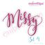 Melissa Monogram Set - Hand Lettered Calligraphy Script - Set 4 - 1", 2", 3"
