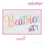 Beatrice Monogram Set 1 - Small - Upright Calligraphy Script Alphabet for Machine Embroidery