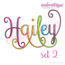 Hailey Monogram Set 2 - Curly Swirly Calligraphy Interchangeable Alphabet for machine embroidery