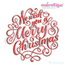 We Wish you a Merry Christmas Calligraphy Holiday Design for machine embroidery