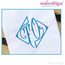 Diamond 2 Letter Initial Monogram Font for Machine Embroidery - 2", 3", 4", 5", 6"