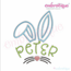 Easter Bunny Face Name Frame Machine Embroidery Design